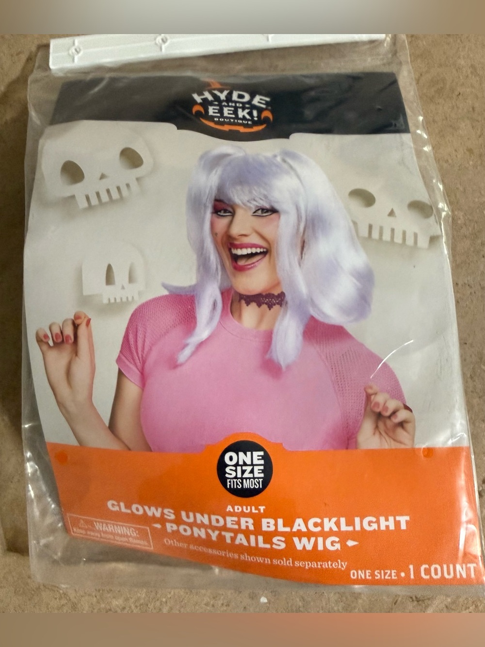 New Women’s Hyde and Eek! Adult Glows Under Blacklight Ponytails Wig